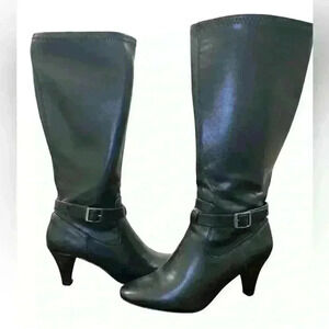 East 5th Quin Black Zip Up Heeled Calf Boots, Size 8 M